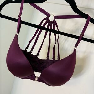 Victoria's Secret Purple Strappy Racerback PushUp Bra 34DD